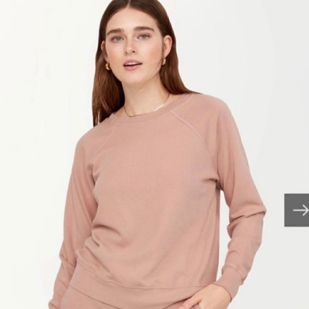 NWT MATE the Label Pink Organic Terry Raglan Sweatshirt - 2X